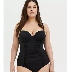 Torrid BLACK LATTICE PUSH-UP UNDERWIRE SWIM 3x
